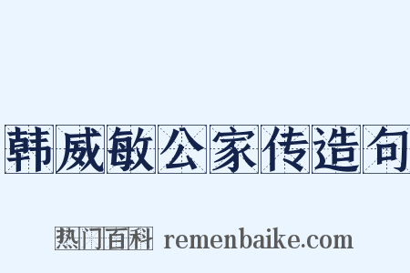韩威敏公家传造句是什么意思的图片